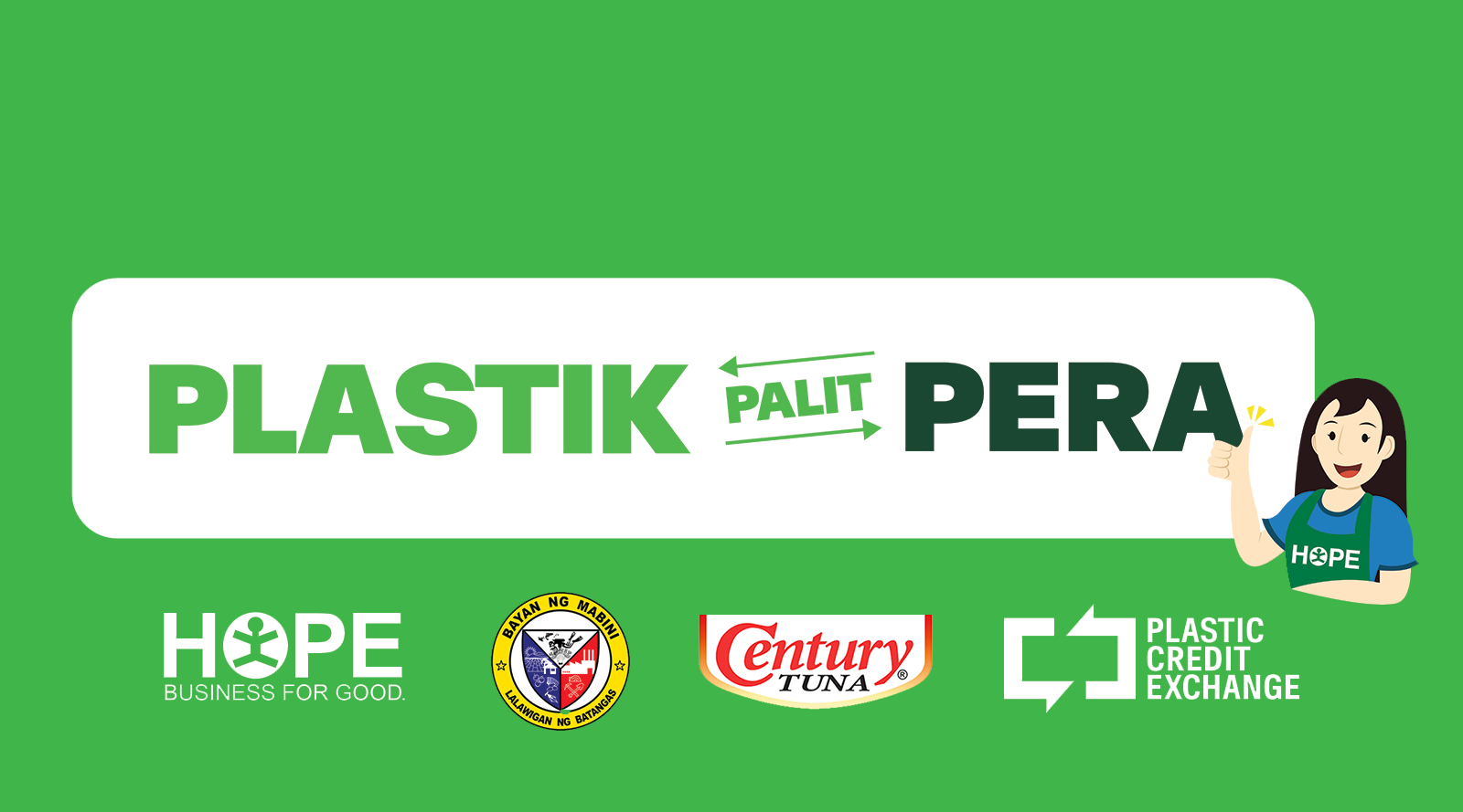 Girl on water with trash